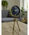 Vintage Tripod Eskitme Metal Üç Ayaklı Masa Saati