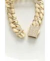 Vip Seri Pirinç Ortası Zirkon Taşlı Gold Renk Gurmet Bileklik