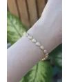 ietaks™ Vip Seri Pirinç Zirkon Taşlı Gold Renk Damla Model Bileklik