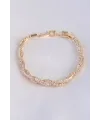 ietaks™ Vip Seri Pirinç Zirkon Taşlı Gold Renk Sarmal Model Bileklik