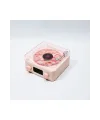 Waves Nostalji Plak Görünümlü Bluetooth Hoparlör 3d Ses Dalgası Retro Müzik Plak Pembe