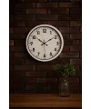 White Classic Modern 52 Cm Metal Duvar Saati