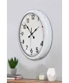 White Classic Modern 52 Cm Metal Duvar Saati
