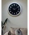 White Pure Contrast 40 Cm Metal Duvar Saati