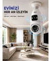Çift Lens Wi-fi Ampul Kamera Ve Mobil Kontrol Yüksek Çözünürlüklü