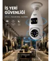 Wi-fi Çift Lens Ampul Kamera  Akıllı Ev Güvenliği