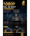 Wifi 1080p 3 Kameralı Araç İçi Kamera Lcd Ekranlı Gece Görüşlü G Sensörlü Geniş Açılı