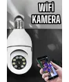 Wifi Kamera Duylu Ampul Görünümlü 360 Derece Dönebilen Ev Kamerası
