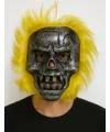 Wild Skull - Metal Kafatası Sarı Saçlı İskelet Maske