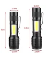 WS-5454 COB LED USB Şarjlı Mini El Feneri