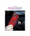Xiaomi Mi 11 Lite Kılıf Sofya Yüzüklü Silikon Kapak - Kırmızı