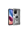 Xiaomi Poco F3 Kılıf Sofya Yüzüklü Silikon Kapak - Gümüş