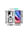Xiaomi Poco F3 Kılıf Sofya Yüzüklü Silikon Kapak - Gümüş