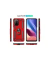 Xiaomi Poco F3 Kılıf Sofya Yüzüklü Silikon Kapak - Kırmızı