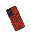 Xiaomi Poco M5 Kılıf Pars Lens Yüzüklü Silikon - Kırmızı
