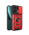 Xiaomi Poco X6 Pro Kılıf Pars Lens Yüzüklü Silikon - Kırmızı