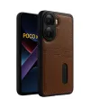 Xiaomi Poco X7 Pro Kılıf Sara Kartvizitli Deri Kılıf - Taba