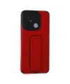 Xiaomi Redmi 12c Kılıf Mega Standlı Silikon - Kırmızı