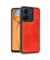 Xiaomi Redmi 13c Kılıf Aras Deri Kapak - Kırmızı