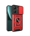 Xiaomi Redmi 13c Kılıf Pars Lens Yüzüklü Silikon - Kırmızı