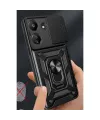 Xiaomi Redmi 13c Kılıf Pars Lens Yüzüklü Silikon - Siyah