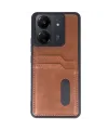 Xiaomi Redmi 13c Kılıf Sara Kartvizitli Deri Kılıf - Taba