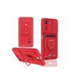 Xiaomi Redmi 13c Kılıf Zuma Kartvizitli Yüzüklü Silikon - Kırmızı