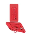 Xiaomi Redmi 13c Kılıf Zuma Kartvizitli Yüzüklü Silikon - Kırmızı