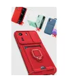 Xiaomi Redmi 13c Kılıf Zuma Kartvizitli Yüzüklü Silikon - Lila