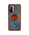 Xiaomi Redmi K40 Kılıf Montreal Yüzüklü Silikon Kapak - Kırmızı
