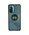 Xiaomi Redmi K40 Kılıf Montreal Yüzüklü Silikon Kapak - Yeşil