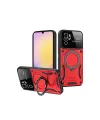 Xiaomi Redmi Note 10s Kılıf Joy Lens Standlı Kapak - Kırmızı