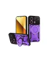 Xiaomi Redmi Note 13 4g Kılıf Joy Lens Standlı Kapak - Mor