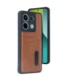 Xiaomi Redmi Note 13 Pro 5g Kılıf Sara Kartvizitli Deri Kılıf - Taba