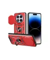Xiaomi Redmi Note 14 Pro Plus Kılıf Pars Lens Yüzüklü Silikon - Kırmızı