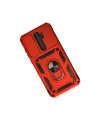 Xiaomi Redmi Note 8 Pro Kılıf Pars Lens Yüzüklü Silikon - Kırmızı