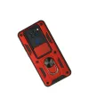 Xiaomi Redmi Note 9 Kılıf Pars Lens Yüzüklü Silikon - Kırmızı