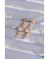 XUPİNG Rose Renk Zirkon Taşlı Geometrik Sallantılı Küpe