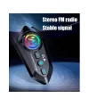 Y12  Motor Kask Kulaklık Rgb Modlu Radyolu Motosiklet Kulaklık 5.3 Bluetooth Intercom