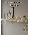 Yaldızlı Gümüş Yaprak Led Işık Pilli Dekoratif Ortam Ve Yılbaşı Aydınlatması