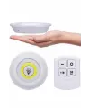 Yapışkanlı 3lü Spot Led Işık Lamba Montajsız Pilli Uzaktan Kumandalı