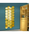 Yapışkanlı Akrilik Gold Ayna Seti 12 Adet