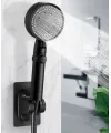 Yapışkanlı Duş Başlığı Tutucu Ayarlı Siyah