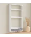 Yapışkanlı Duvar Organizeri 3 Raf 2 Çekmece 6 Askı Beyaz (19 Parça)