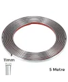 Yapışkanlı Nikelaj Şerit Bant Çıta 11mm 5 Metre Krom