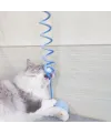 Yaylı Asılabilir Peluş Kedi Oyuncağı - Elastik - Ponponlu Olta