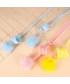Yaylı Asılabilir Peluş Kedi Oyuncağı - Elastik - Ponponlu Olta