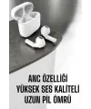 Yeni Nesil Pro Bluetooth Kulaklık Uzun Pil Ömrü Beyaz