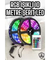 Yeni Nesil Rgb Işıklı 10metre Şerit Led Kumandalı Şarj Edilebilir