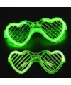 Yeşil LED Işıklı Kalp Gözlük – 3 Modlu Parti & Glow Gözlüğü